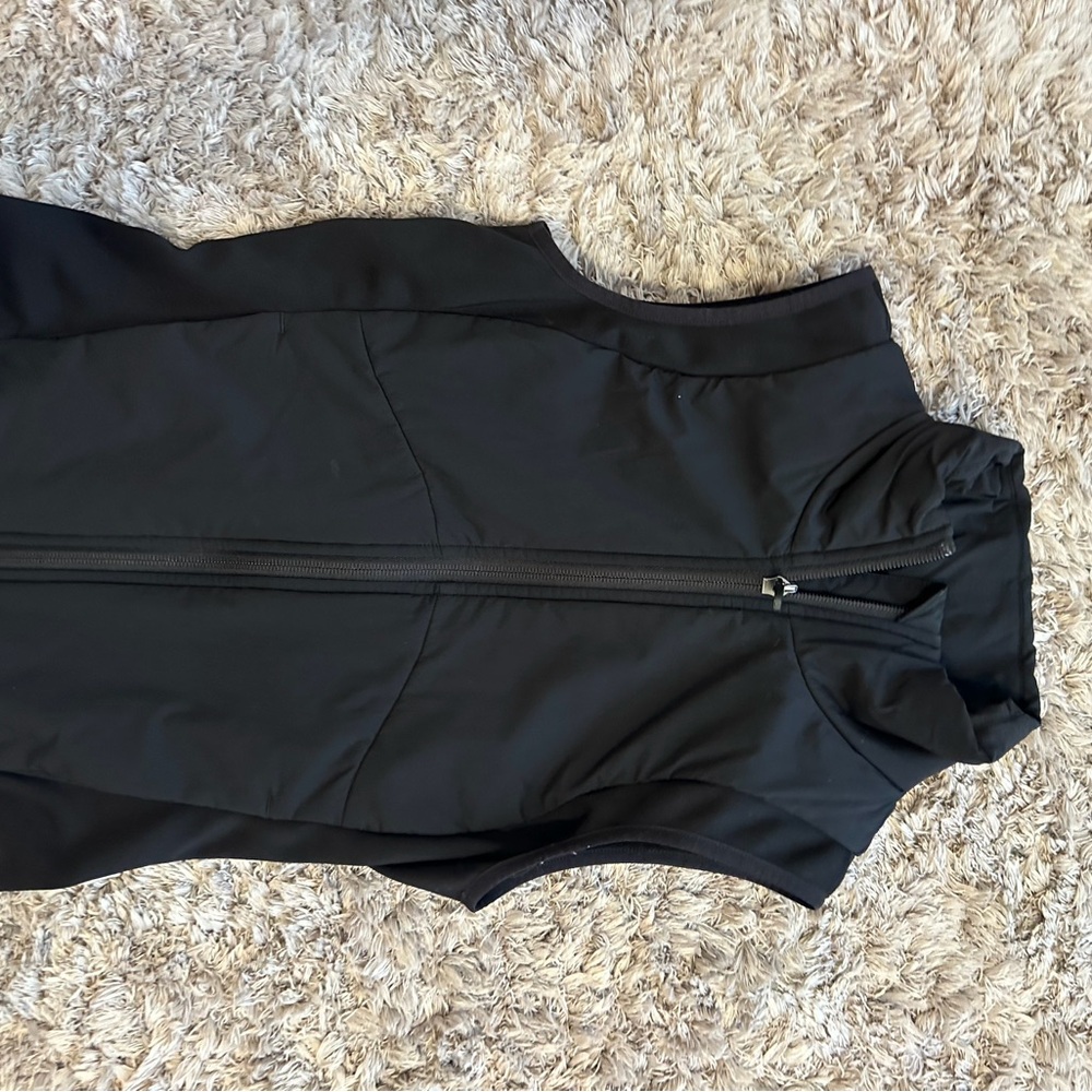 Black Sleeveless Zip-Front Vest